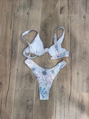 Floral Underwire Bikini Set in Pastel Pink and Blue - Women Swim thumbnail 2