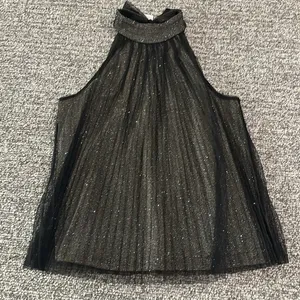 NWT Express Shimmer Pleated Top Sz M thumbnail 4