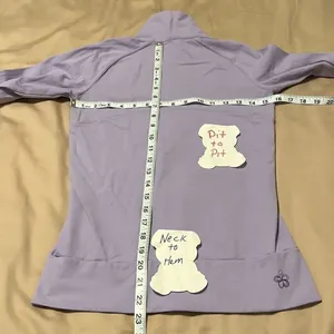 Tuff athletics szXS lavender zip front high neck lightweight jacket thumb holes thumbnail 8