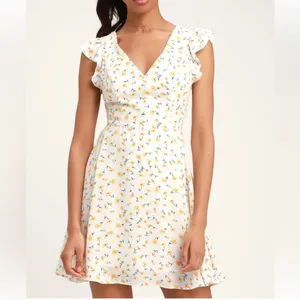 New. Lulus Strike a Posie Backless Floral Print Skater Dress thumbnail 4