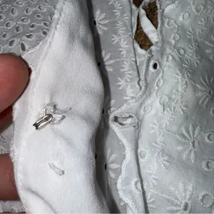 American Eagle Outfitters Eyelet Ruffle White Backless Romper thumbnail 9