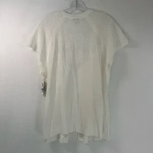 Charter Club Womens XL White Open Front Pointelle Knit Cardigan thumbnail 2