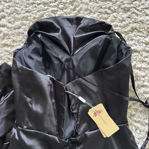 NWT Black Satin Dress Size 4! Will need steaming to get out wrinkles :) thumbnail 4