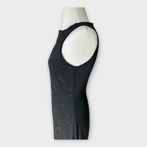 Vintage 90s City Triangles Sleeveless Beaded Maxi Dress Goth Punk Witchy Medium thumbnail 7