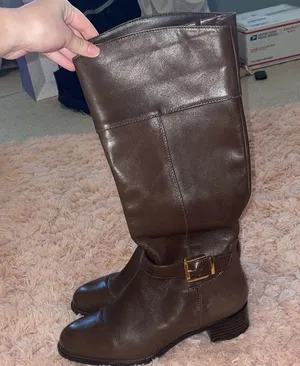Banana Republic Brown Leather Zip Knee High Riding Boots thumbnail 4