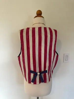 Vintage American flag vest with bow back thumbnail 4