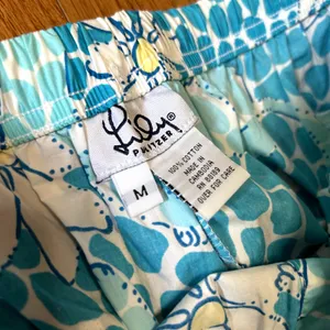 Lilly Pultizer Vintage V2K Blue TIger Floral Jungle Print Pants Size Medium thumbnail 2