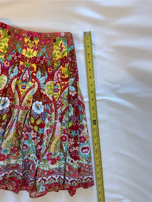 Jones Wear Jeans Women’s Size 8 Multicolor Floral Pleated A-Line Cotton Skirt thumbnail 5