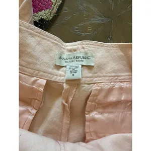 Banana Republic Pants Womens 6 Martin Fit Trouser light Pink 100% Linen thumbnail 4