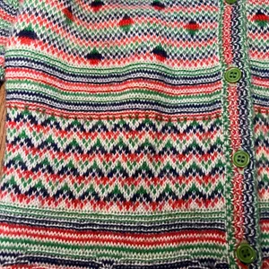 VTG Retro Knit‎ Cardigan Sweater USA Made Union Colorful Button Up Wool Womens S thumbnail 3
