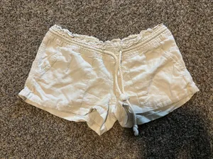Roxy white linen shorts thumbnail 1