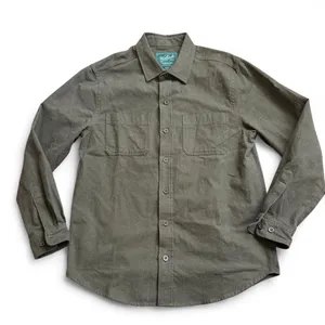 Woolrich Green Label Chamois Shirt Shacket Army Military Green Button Down Vietnam Thick Heavy Duty Men M Measurement in pics thumbnail 1