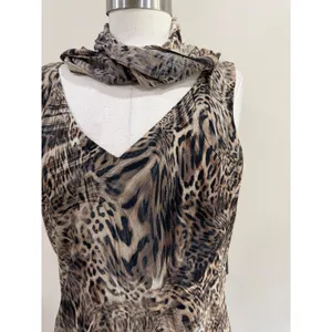 Jones New York Dress Vintage Leopard Print Midi Scarf Dress Brown Tan 16 thumbnail 5