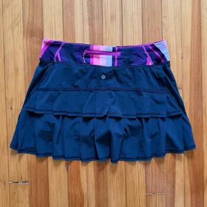 Lululemon Run: Pace Setter Skirt (Tall) in Black / Assorted Stripe Bleached Cora thumbnail 3
