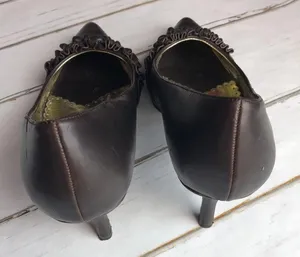 Rampage Brown Faux Leather Pointed Toe Heels Shoe Size 9.5 thumbnail 6