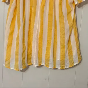 Free People We The Free Float Away Shirt Yellow White Stripe Button Down NWT XS thumbnail 9
