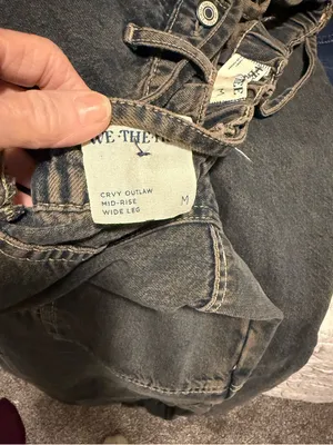NWOT Free People We The Free CRVY Outlaw Mid-Rise Wide Leg Jeans thumbnail 6
