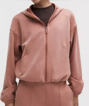 Lululemon softstreme full-zip hoodie PINK HAZE size S fall EUC thumbnail 1