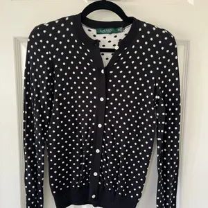 Ralph Lauren Black and White Polka Dot Cardigan thumbnail 1