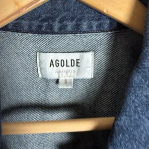 Agolde Charli Sleeveless Button Front Denim Trucker Jean Vest Size Small thumbnail 10