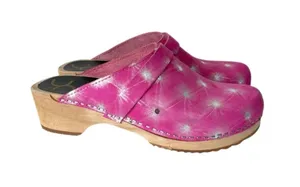 Cape Clog Starburst Colorful Silver Pink Suede European Clogs Size EU 40 US 9 thumbnail 1