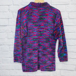 Vintage 80s Colorful Rainbow Knit Sweater thumbnail 3