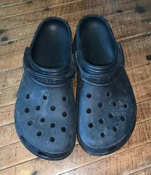 Crocs black rubber arch support ortho washable nursing clogs thumbnail 1