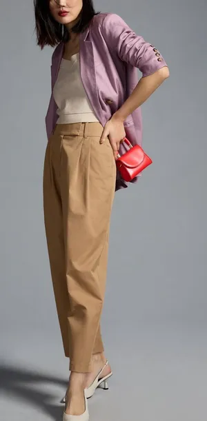 EXQUISE for ANTHROPOLOGIE Barrel Leg Chino Pants in Cedar size XS thumbnail 1