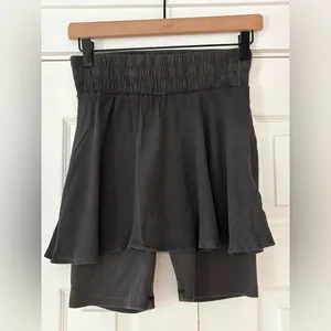 FP Movement Free People Charcoal Ballet All Day Mini Skirt With Shorts NWT‎ thumbnail 2