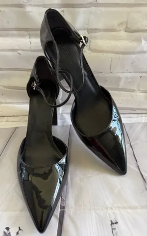 Nordstrom Rack Patent Black Pointed-Toe Ankle-Strap Pumps thumbnail 1