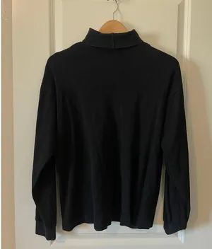 Gap Vintage Black Classic Turtleneck 100% Cotton thumbnail 2