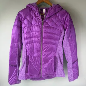 Lululemon Goose Down For A Run Zip Up Violet Puffer Quilted Coat Women's Sz 8 thumbnail 1