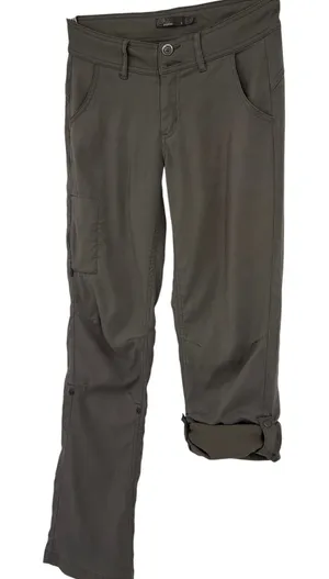 Prana Womens Size 4 Gray Convertible Hiking Pants‎ Roll Up Snap Outdoor Travel thumbnail 1