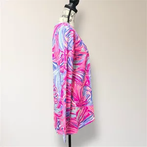 Lilly Pulitzer Sorella Oh My Guava Pink Pima Cotton Long Sleeve Top M‎ thumbnail 2
