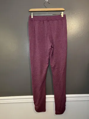 Daisy Fuentes Pants Womens Medium Purple Heather Jogger Lounge Drawstring Ruched thumbnail 4