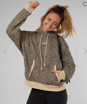 Levi's Women’s medium hoodie, cheetah print oversized sweatshirt thumbnail 1
