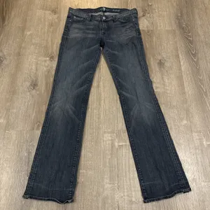 SEVEN FOR ALL MANKIND Bootcut Jeans Women‎ Size 30 Dark Wash Stretch Made In USA thumbnail 2