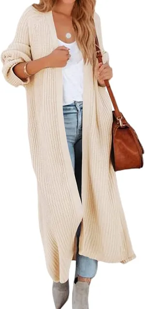 Dustier split sides open knit cardigan Tan Size L thumbnail 1