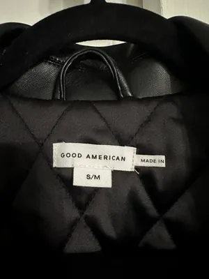 Good American Faux Cropped Leather Jacket thumbnail 2