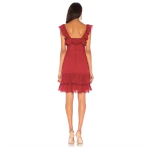 Keepsake The Label Women’s Too Close‎ Red Ruffle Sheath Mini Dress XS $190 thumbnail 3
