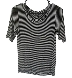 Banana Republic‎ Women XS Striped Soft Short Sleeve Button Back Shirt thumbnail 1