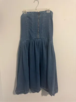 Urban Outfitters Gwen Denim Strapless Midi Dress- L thumbnail 3
