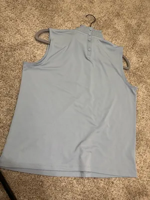 Ann Taylor Light Blue Mock Neck Sleeveless Blouse Size M thumbnail 2