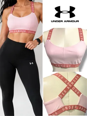 Under Armour | EUC Women's Light Pink Crop Sports Bra (size M) thumbnail 2