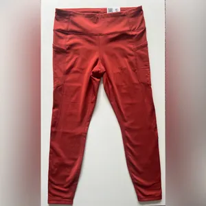 NWT Member's Mark Extra Warm High Rise Leggings XL Rusty Bronze Running thumbnail 3