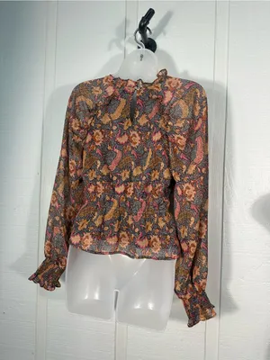 Entro Black Multicolored Crop Top Size Small EUC thumbnail 6