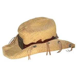Bullhide Stylish Tan straw rolled sides Cowboy/girl Hat with Brown Band thumbnail 7