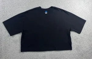 Old Navy Vintage‎ Tee T Shirt Women Small Crop Black Basic Oversized Baggy Loose thumbnail 1