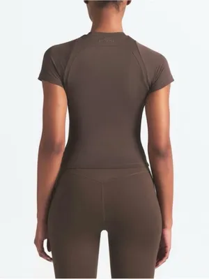 NWT Nike Skims Airy baby tee size XL dark sepia sold out color thumbnail 2