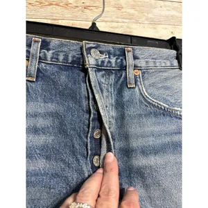 AGOLDE Parker Vintage Cut Off Denim Shorts Size 29 Distressed Button 3" Jorts thumbnail 5